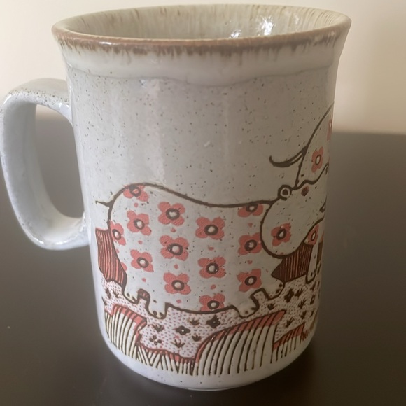 💕VTG floral Hippopotamus Mug 1970’s - Picture 3 of 7